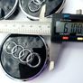 Set/4x 61mm Gloss BLACK 3D AUDI alloy wheel centre caps cap  4M0601170JG3 Hub Cover Image 9