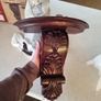Hand Carved Mahogany Wall Sconce (Set of 2). Image 9