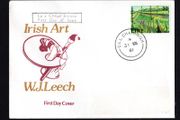 1981 Ireland Irish Art: Railway Embankment by WJ Leech Commemorative Stamps Illustrated First Day Cover (FDC) by Cill Chainnigh (Kilkenny) steele cancel