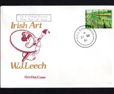1981 Ireland Irish Art: Railway Embankment by WJ Leech Commemorative Stamps Illustrated First Day Cover (FDC) by Cill Chainnigh (Kilkenny) steele cancel