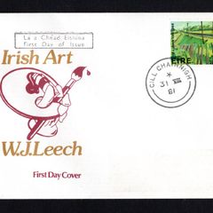 1981 Ireland Irish Art: Railway Embankment by WJ Leech Commemorative Stamps Illustrated First Day Cover (FDC) by Cill Chainnigh (Kilkenny) steele cancel