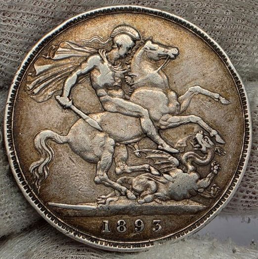 United Kingdom 1893 Silver Crown Queen Victoria LVII
