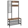 New XXL Metal Hall Tree Coat Rack with Shoe Bench + Grid Wall - FREE P&P Image 5