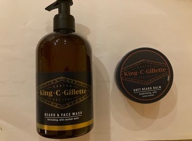 Gillette Beard and face wash and Beard Balm. New
