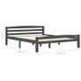 Bed Frame Dark Grey Solid Pinewood 160x200 cm Image 9