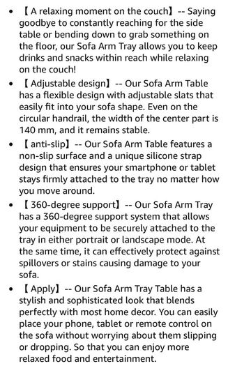 Sofa Arm Tray x 2