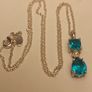 Rhodium Plated Sterling Silver Rare Capri Blue Quartz Pendant Image 5