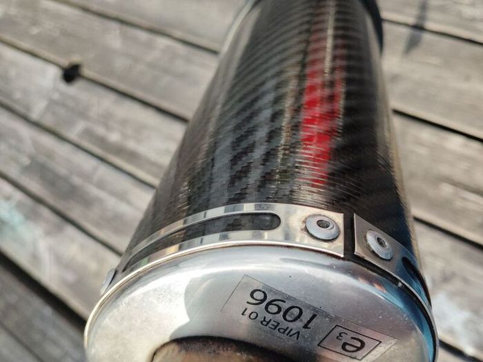 viper racing exhaust carbon fiber oval can with link pipe