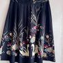 Black Swan Print Knee Length Skirt | Floral & Nature Design | Size 14 Approx Image 6