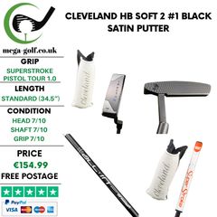 Cleveland HB Soft 2 #1 Black Satin Putter / 34.5"