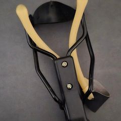 Folding slingshot with accessories.