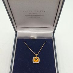 9ctb yellow gold  citrine necklace