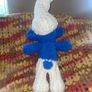 Chunky Knit Smurf Plushie. Large 29inch tall Chenille Yarn Doll Image 4