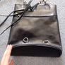 Vintage navy leather bag Image 3