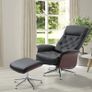 Executive Office Chair Recliner PU Leather w/ Footrest Black Image 5