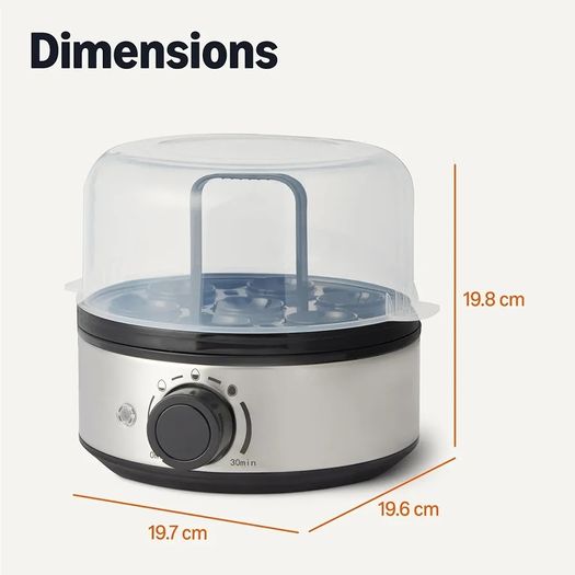 Basics Electric Egg Cooker, Boiler and Poacher, 7-Egg Capacity, BPA Free, Black