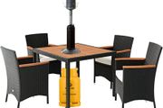 Tabletop Stainless Steel Patio Heater with Hose for Bottled Gas