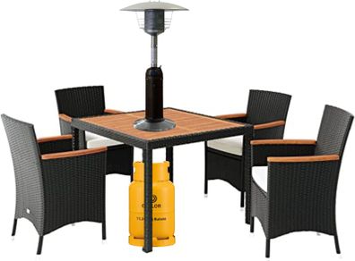 Tabletop Stainless Steel Patio Heater with Hose for Bottled Gas