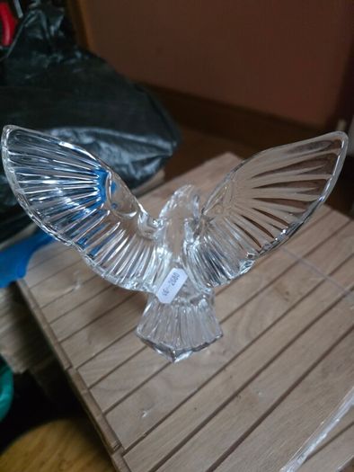 CRAZY CHEAP Waterford Crystal Eagle & Waterford Crystal Tralee Bowl & Bronze Metal Art Nouveau period Vintage Large Candelabra - early 1900's