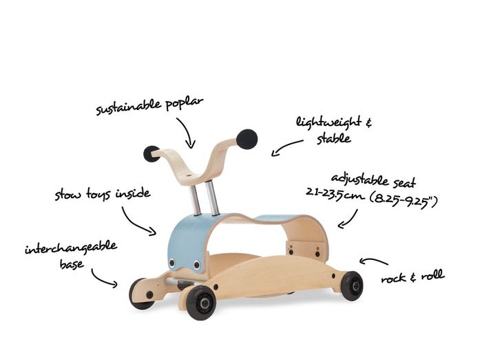 Red Wishbone Mini-Flip 3-in-1 walker, rocker, ride-on