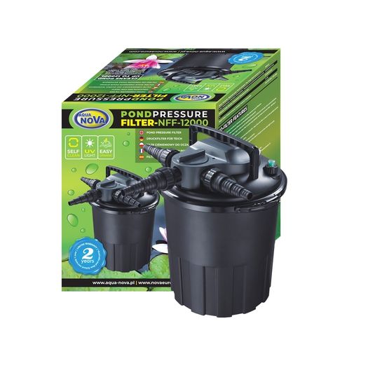 Aqua Nova NFF-12000 Pond Pressure Filter with UV-C Lamp 24W Self-Cleaning up to 12000L