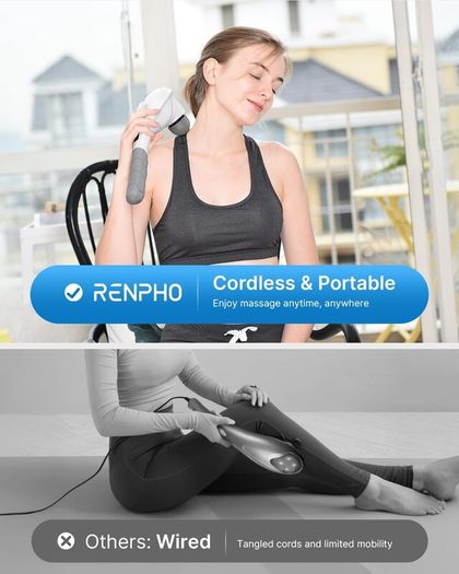 Hand Held Deep Tissue Massager for Muscles, Back, Foot, Neck, Shoulder, Leg, Calf Pain Relief-2600mAh Large Capacity Battery Cordless Electric Percussion Full Body Massage with Portable Design