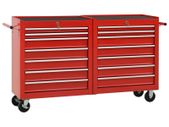 Tool Trolley with 14 Drawers Steel Red