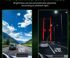 Car  head-up display, Km   windshield speedometer projector with speed display and overspeed alert, automatic light sensor, mile/kilometer speed display, USB plug and play, suitable for all car models,