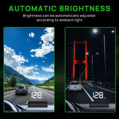 Car  head-up display, Km   windshield speedometer projector with speed display and overspeed alert, automatic light sensor, mile/kilometer speed display, USB plug and play, suitable for all car models,