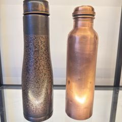 Pair of 100% Pure Copper Water Bottles