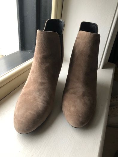 beige suede ankle boot