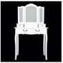 white Dressing Table 4 Drawer Stool Mirror Image 2