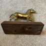 Vintage Brass Horse on a Wooden Base Image 5
