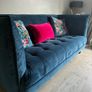 Harvey Norman Teal blue velvet sofa Image 3