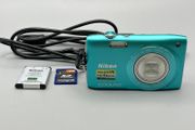 Nikon Coolpix S3300 16MP Digital Camera Teal - Full Kit