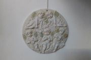 Set of Two Plaster Churub Wall Plaques
