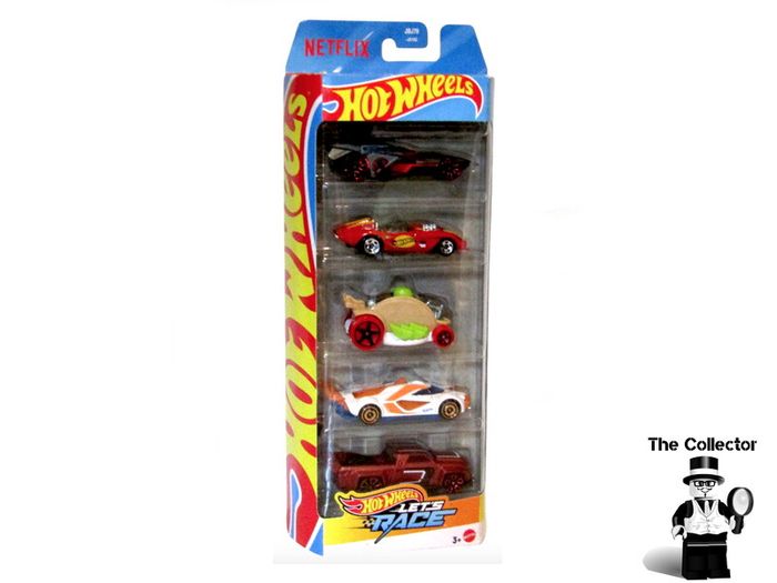 Hot Wheels NETFLIX Let's RACE 5 Pack Assortment 1:64 Cars Brand New Sealed