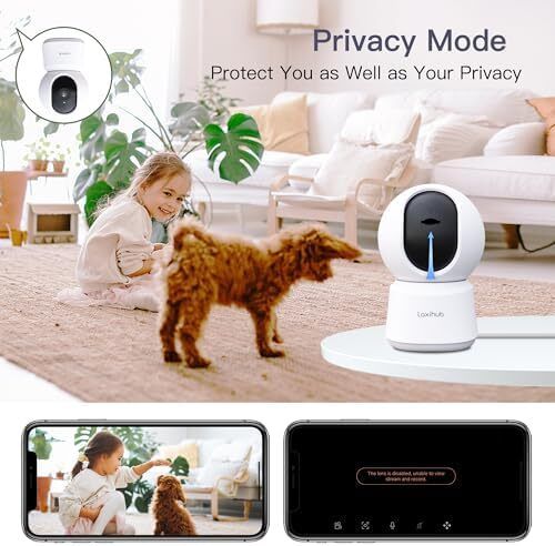 Pet Dog Cameras with App,2K 3MP Indoor Security Camera for Baby Cat Puppy Nanny,360 degree Night Vision,Sound Detection,Motion Tracking