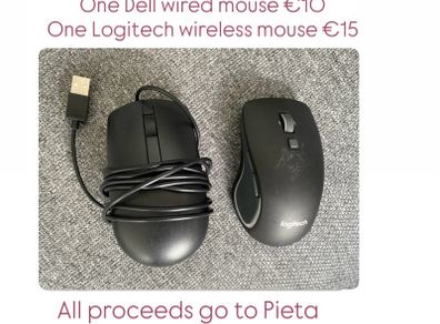Dell Wired Mouse and Logitech Wireless Mouse | Bundle or Separate | PC | Laptop | Home Office