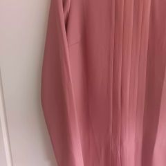Dusky Pink Dress with Vertical Pleating,