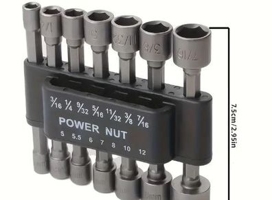 14pcs Hex Socket Wrench Set, Powerful Drill Tool With 5-13mm Nozzles & Screwdriver Accessories