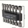 14pcs Hex Socket Wrench Set, Powerful Drill Tool With 5-13mm Nozzles & Screwdriver Accessories Image 4