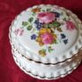 Crown Fine Bone China Gold Gilt Floral Spray Jewelry Trinket Box / Dish With Lid Made In England Image 8