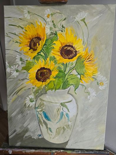 Oil painting "sunflowers"