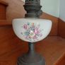 Antique French floral porcelain oil lamp works Image 3