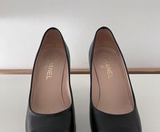 Chanel Black Leather Heels EU 38.5