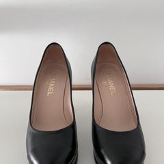 Chanel Black Leather Heels EU 38.5