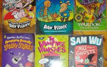 6 Books. Dog Man, Captain Underpants &amp; spooky titles.