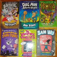 6 Books. Dog Man, Captain Underpants & spooky titles.