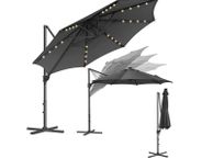main image for ad Elegant Cantilever Parasol 360 Shade, Solar LED Lights &amp; UPF 50+ Protection"